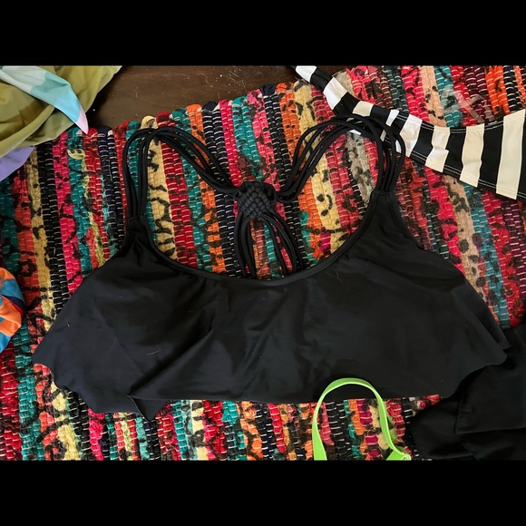 💚LOT OF 3 NWT & EUC 1980’s STYLE SWIMSUIT BIKINI TOPS NEON GREEN CORSET - Picture 8 of 8